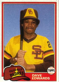 #758 Dave Edwards - San Diego Padres - 1981 Topps Baseball