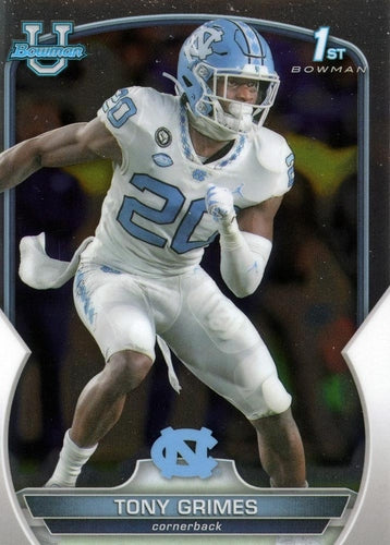 #75 Tony Grimes - North Carolina Tar Heels - 2022 Bowman Chrome University Football