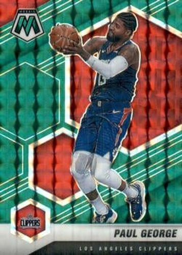 #75 Paul George - Los Angeles Clippers - 2020-21 Panini Mosaic - Mosaic Green Basketball