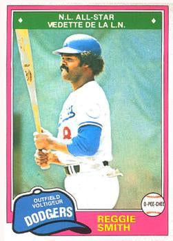#75 Reggie Smith - Los Angeles Dodgers - 1981 O-Pee-Chee - Gray Back Baseball