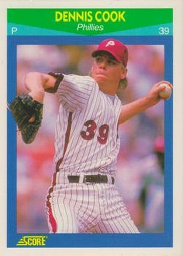 #75 Dennis Cook - Philadelphia Phillies - 1990 Score Rising Stars Baseball