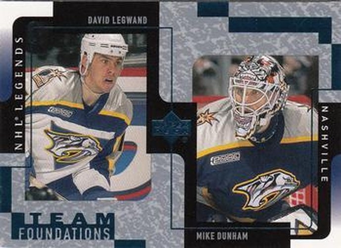 #75 David Legwand / Mike Dunham - Nashville Predators - 2000-01 Upper Deck Legends Hockey