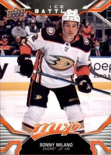 #75 Sonny Milano - Anaheim Ducks - 2022-23 Upper Deck MVP - Ice Battles Hockey