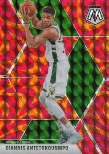#75 Giannis Antetokounmpo - Milwaukee Bucks - 2019-20 Panini Mosaic - Reactive Orange Basketball