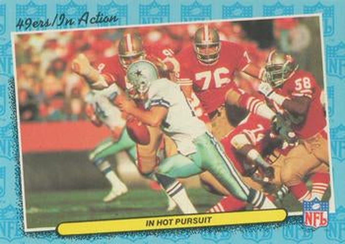 #75 In Hot Pursuit 1986 schedule - San Francisco 49ers - 1986 Fleer Team Action Football