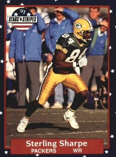 #76 Sterling Sharpe - Green Bay Packers - 1991 Fleer Stars 'n Stripes Football