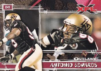 #76 Antonio Edwards - Las Vegas Outlaws - 2001 Topps XFL Football