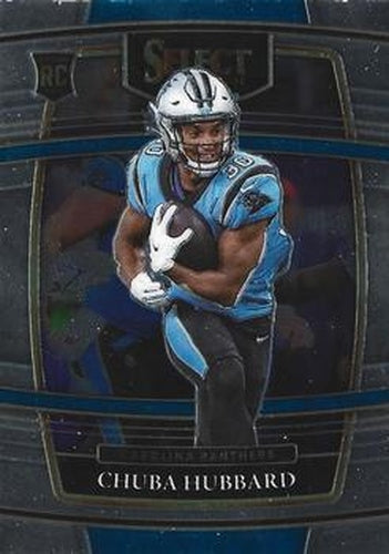 #76 Chuba Hubbard - Carolina Panthers - 2021 Panini Select - Black and Gold Prizm Die Cut Football