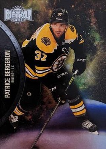#76 Patrice Bergeron - Boston Bruins - 2021-22 Skybox Metal Universe Hockey