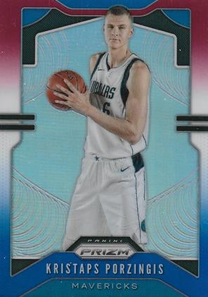 #76 Kristaps Porzingis - Dallas Mavericks - 2019-20 Panini Prizm - Prizms Red White and Blue Basketball