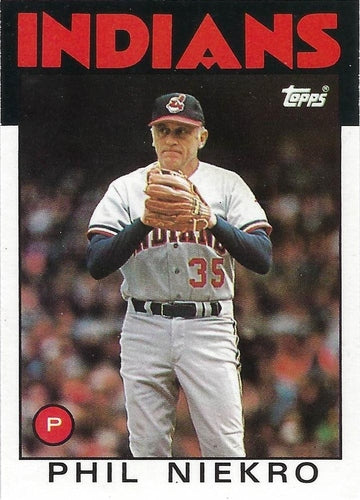 #77T Phil Niekro - Cleveland Indians - 1986 Topps Traded Baseball