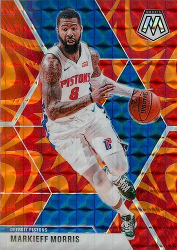 #77 Markieff Morris - Detroit Pistons - 2019-20 Panini Mosaic - Reactive Orange Basketball