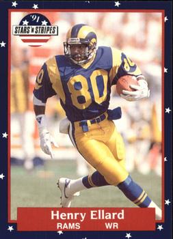 #77 Henry Ellard - Los Angeles Rams - 1991 Fleer Stars 'n Stripes Football