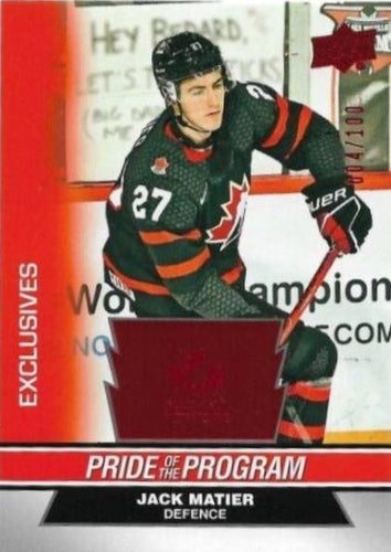 #77 Jack Matier - Canada - 2023 Upper Deck Team Canada Juniors - Red Foil Hockey