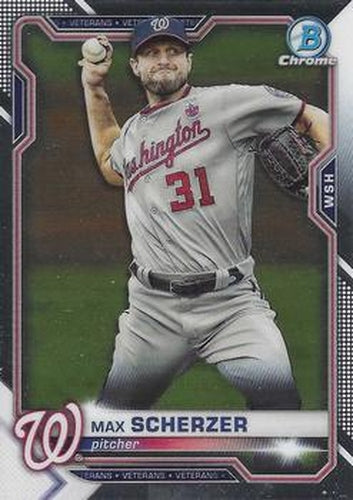 #77 Max Scherzer - Washington Nationals - 2021 Bowman Chrome Baseball