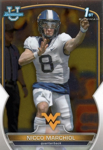#77 Nicco Marchiol - West Virginia Mountaineers - 2022 Bowman Chrome University Football