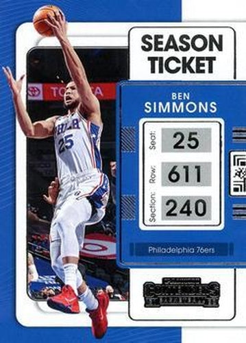 #77 Ben Simmons - Philadelphia 76ers - 2021-22 Panini Contenders Basketball