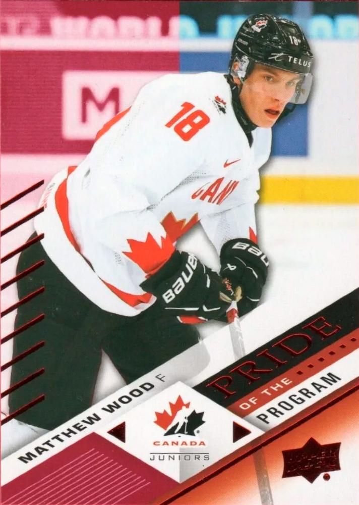 #77 Matthew Wood - Canada - 2024 Upper Deck Team Canada Juniors - Red Foil Hockey