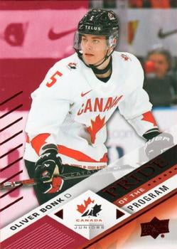 #78 Oliver Bonk - Canada - 2024 Upper Deck Team Canada Juniors - Red Foil Hockey