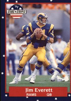 #78 Jim Everett - Los Angeles Rams - 1991 Fleer Stars 'n Stripes Football