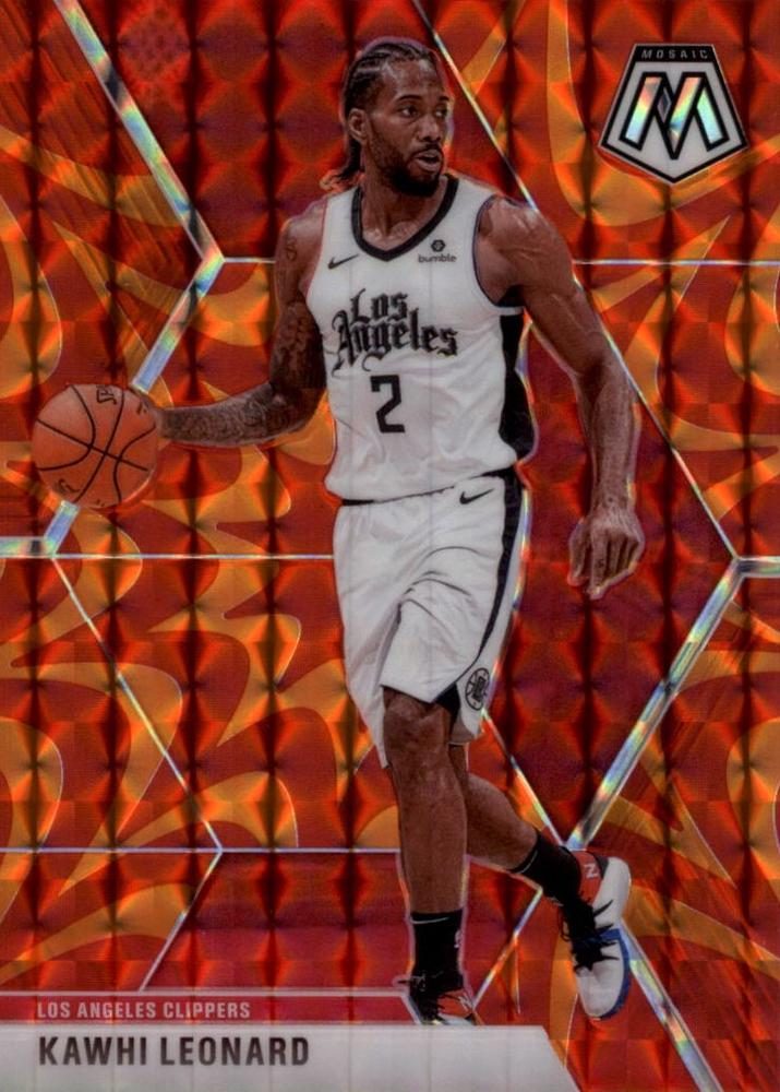 #78 Kawhi Leonard - Los Angeles Clippers - 2019-20 Panini Mosaic - Reactive Orange Basketball