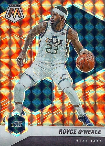 #78 Royce O'Neale - Utah Jazz - 2020-21 Panini Mosaic - Mosaic Reactive Orange Basketball