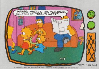 #78 Marge! Where's the personals section of today - 1990 Topps The Simpsons