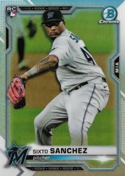#78b Sixto Sanchez - Miami Marlins - 2021 Bowman Chrome Baseball