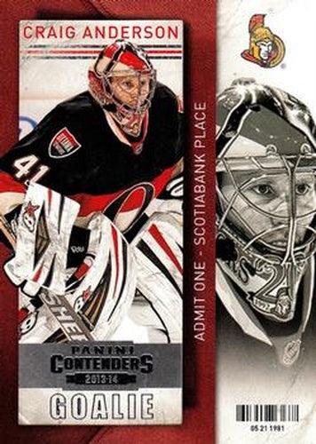 #79 Craig Anderson - Ottawa Senators - 2013-14 Panini Contenders Hockey