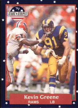 #79 Kevin Greene - Los Angeles Rams - 1991 Fleer Stars 'n Stripes Football
