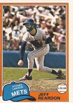 #79 Jeff Reardon - New York Mets - 1981 O-Pee-Chee - Gray Back Baseball