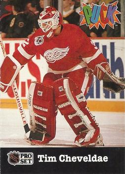 #7 Tim Cheveldae - Detroit Red Wings - 1991-92 Pro Set PUCK Hockey