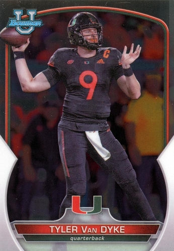 #7 Tyler Van Dyke - Miami Hurricanes - 2022 Bowman Chrome University Football