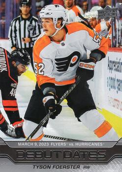 #DD-7 Tyson Foerster - Philadelphia Flyers - 2023-24 Upper Deck - Debut Dates Hockey