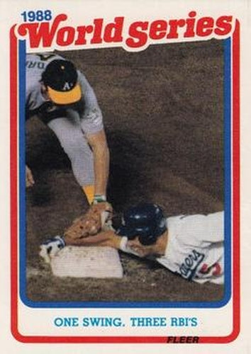 #7 One Swing, Three RBI's - Los Angeles Dodgers - 1989 Fleer - World Series Baseball