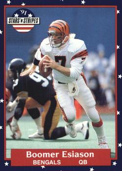 #7 Boomer Esiason - Cincinnati Bengals - 1991 Fleer Stars 'n Stripes Football
