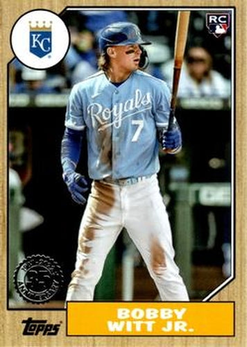 #87TBU-7 Bobby Witt Jr. - Kansas City Royals - 2022 Topps Update - 1987 Topps Baseball 35th Anniversary Baseball