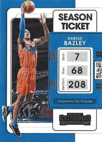 #7 Darius Bazley - Oklahoma City Thunder - 2021-22 Panini Contenders Basketball