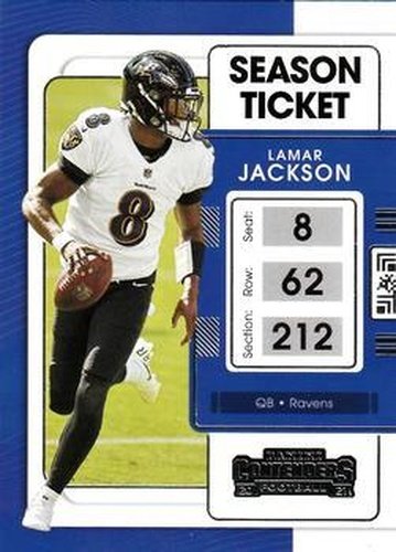 #7 Lamar Jackson - Baltimore Ravens - 2021 Panini Contenders Football