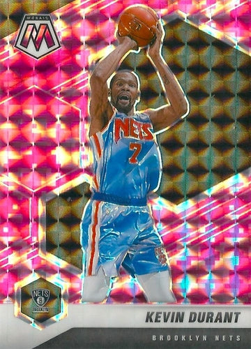 #7 Kevin Durant - Brooklyn Nets - 2020-21 Panini Mosaic - Mosaic Camo Pink Basketball