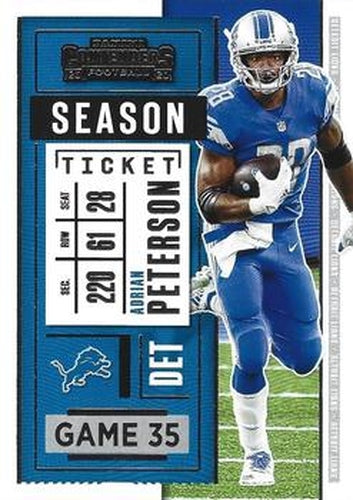 #7 Adrian Peterson - Detroit Lions - 2020 Panini Contenders Football