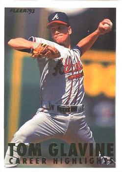 #7a Tom Glavine - Atlanta Braves - 1993 Fleer - Tom Glavine Career Highlights Baseball