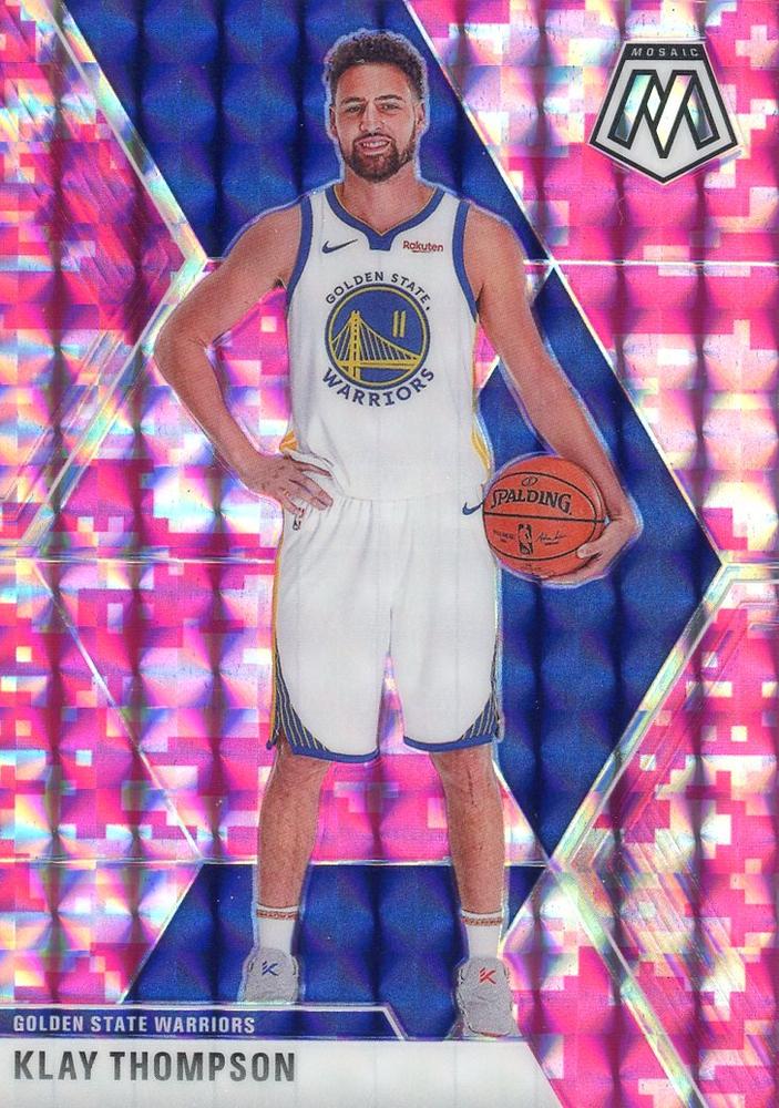 #80 Klay Thompson - Golden State Warriors - 2019-20 Panini Mosaic - Camo Pink Basketball