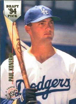 #80 Paul Konerko - Los Angeles Dodgers - 1994 Stadium Club Draft Picks Baseball