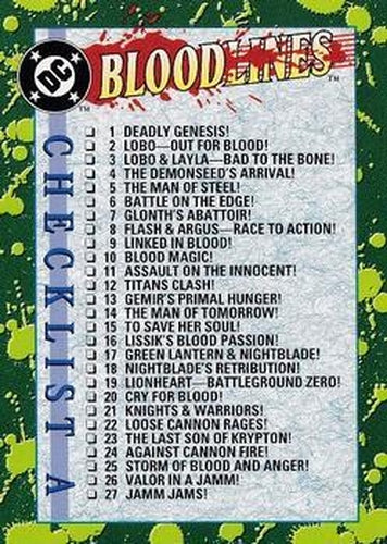#80 Checklist A - 1993 SkyBox DC Comics Bloodlines