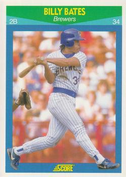 #80 Billy Bates - Milwaukee Brewers - 1990 Score Rising Stars Baseball