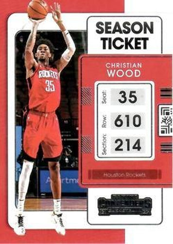 #80 Christian Wood - Houston Rockets - 2021-22 Panini Contenders Basketball