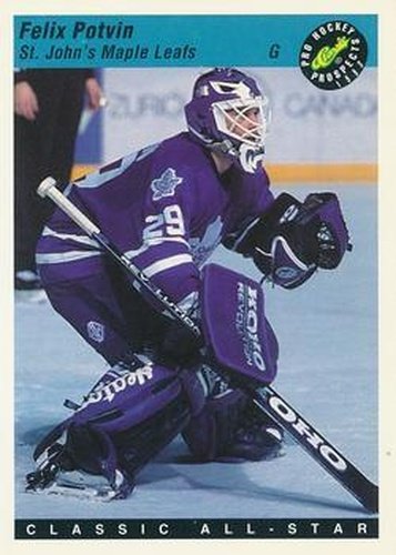 #80 Felix Potvin - St. John's Maple Leafs - 1993 Classic Pro Prospects Hockey