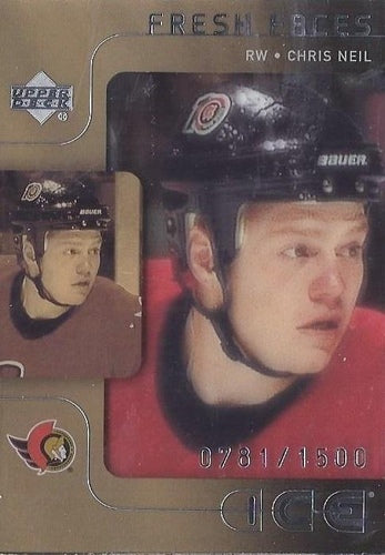 #80 Chris Neil - Ottawa Senators - 2001-02 Upper Deck Ice Hockey