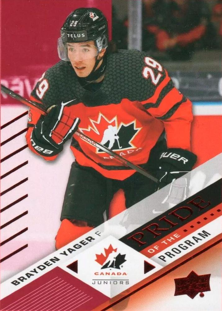 #80 Brayden Yager - Canada - 2024 Upper Deck Team Canada Juniors - Red Foil Hockey